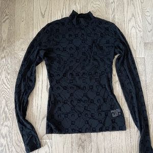 Marine Serre Flocked Sheer Monogram Top size M